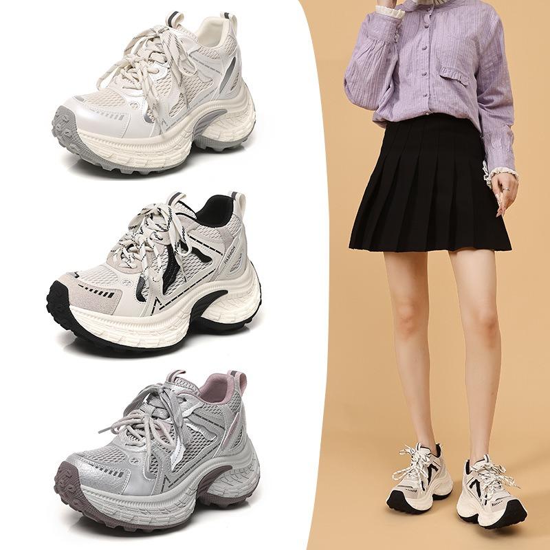 Shoes Women's Spring and Autumn Purple Platform Shoes Breathable Versatile Lightweight Muffin Bottom Sports Casual Women's Shoes
