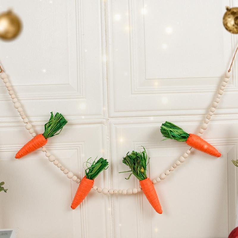 Karotten Dekorationen Osterkarotten Banner Kette Lebhaft Langlebig Einzigartig Entzückend Osterkarotten Ornament Für Wand Fenster Kamin