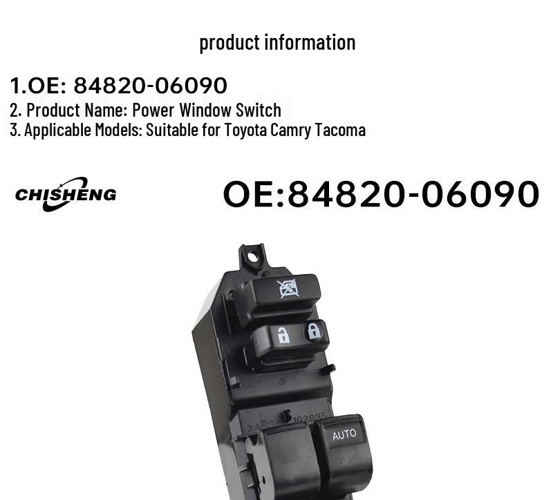84820-06090 Right Power Window Switch for Toyota Camry/Tacoma