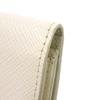 Used 11569 Saffiano Triangle Card Holder 1MC110 QHH F0009 7946 Current Calfskin White Bifold RFID Logo Bianco Unisex