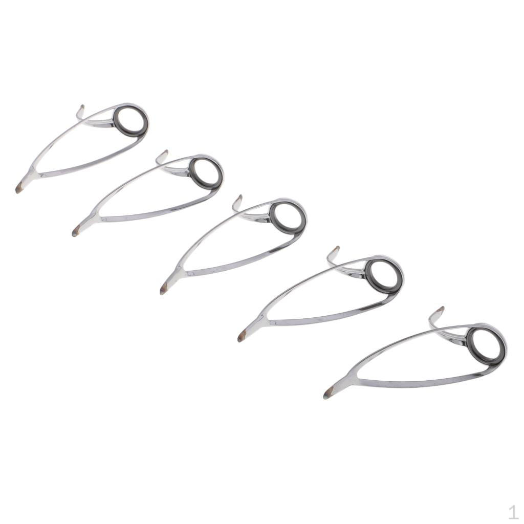 5 Pieces SIC Fishing Rod Guides Double Leg for Building