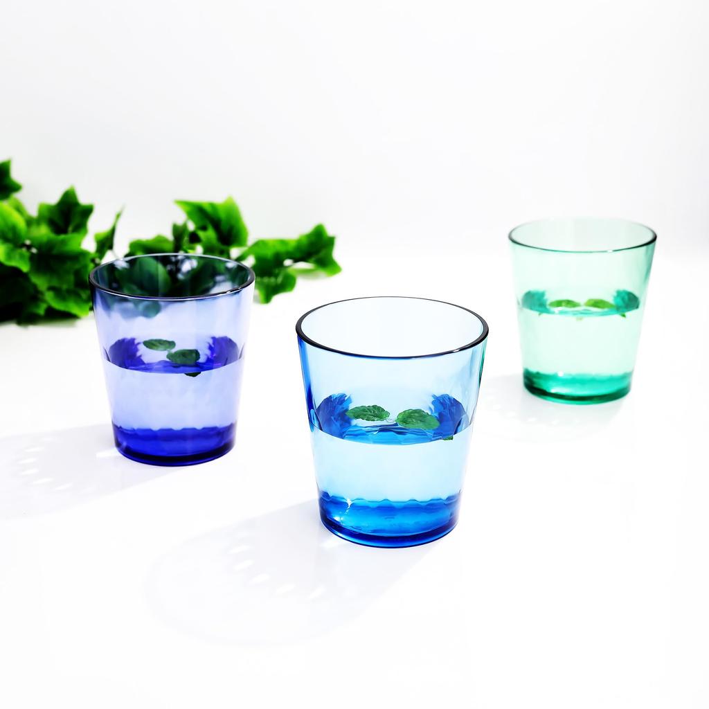 SCANDINOVIA In 400ml Unbreakable Glasses Diamond Design Set of 6 Unbreakable Plastic Cups High Grade Plastic Cups BPA Free Dishwasher and Dryer Safe