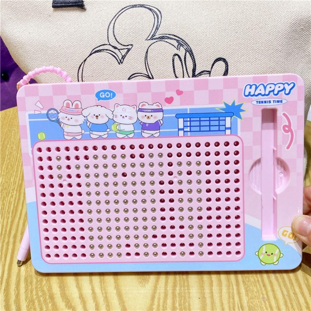 Puzzle Steel Ball Drawing Board Magnetic Toy Writing Pad Bag Pendant  for Backpack