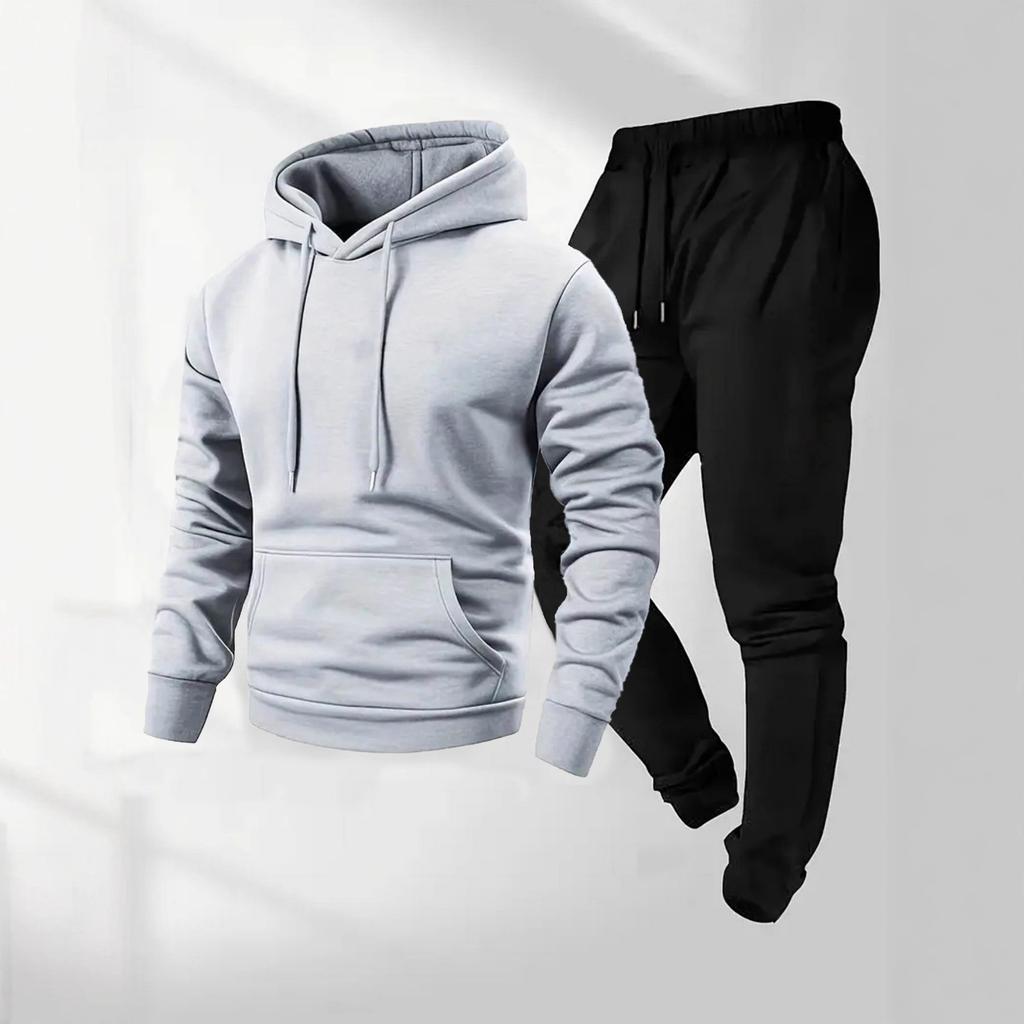 Men's European Size Festival Daily Versatile Hoodie Pants Set Casual Sports