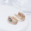 New  Rose Gold Color Vintage Drop Earrings For Women Unusual Colourful Natural Zircon Earrings Fashion Daily Jewelry