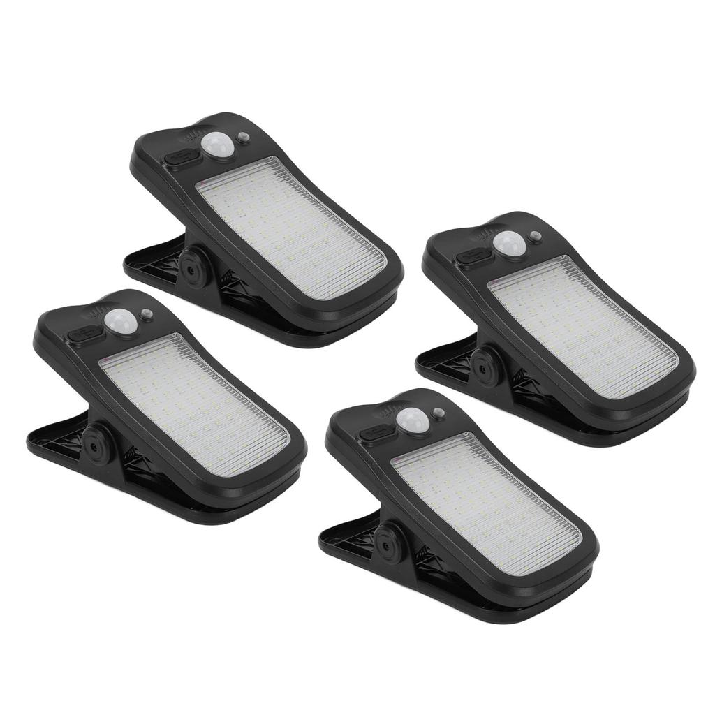 4pcs Clip On Solar Motion Sensor Lights 3 Modes Intelligent LED Light IP65 Water Proof for Fence Gutters Patio Camping