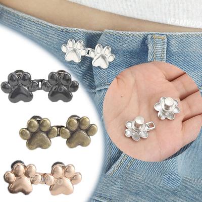 Broches Pins Clip Mignon Chat Griffe Resserrer Taille Boucle Métal Boutons Pression Ajustables Boutons de Jeans Accessoires Vêtements Détachables