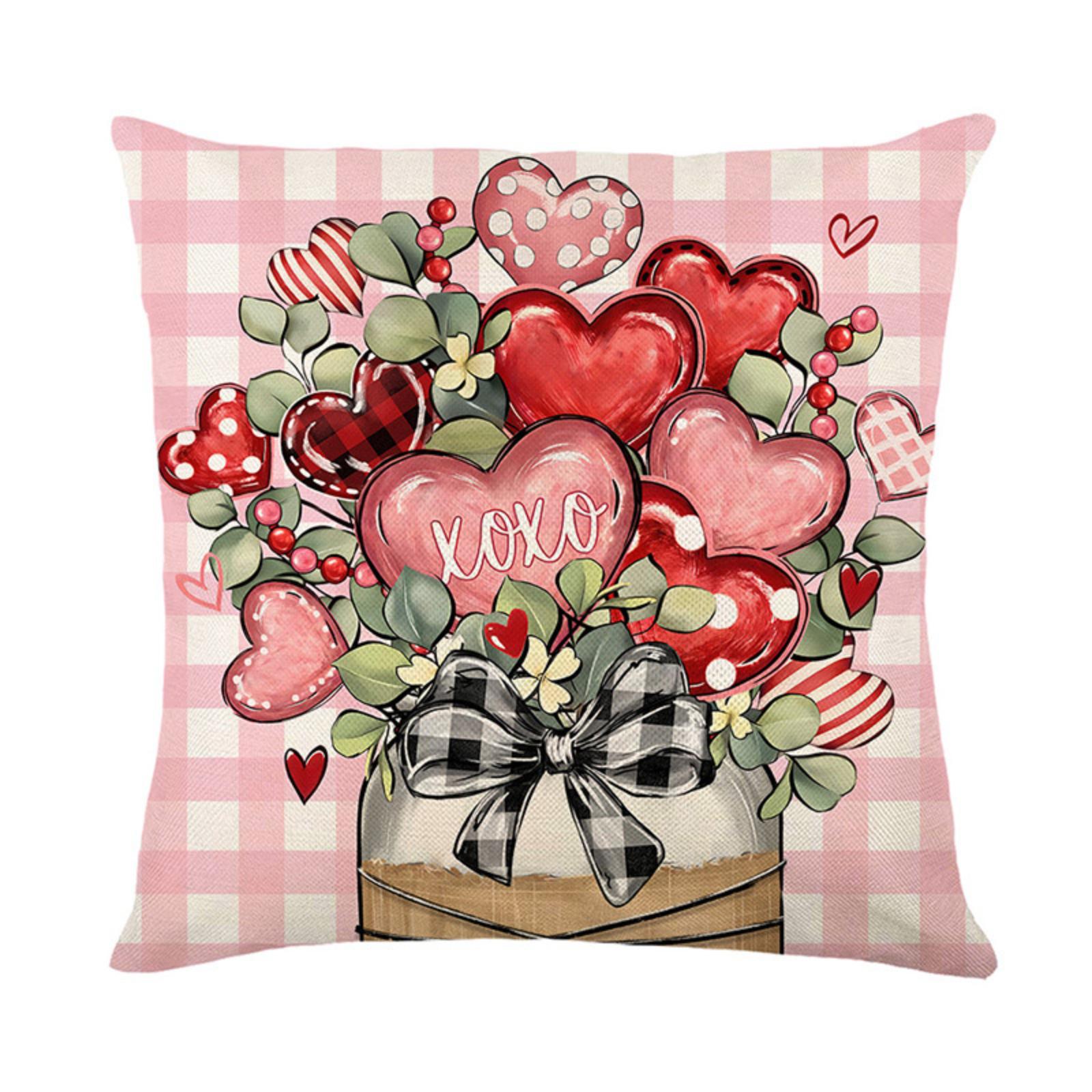 

Valentine S Day Festive Printing Pillowcase, Living Room Sofa Decoration, Cushion, New Year S Holiday Bedroom Pillow. One Size