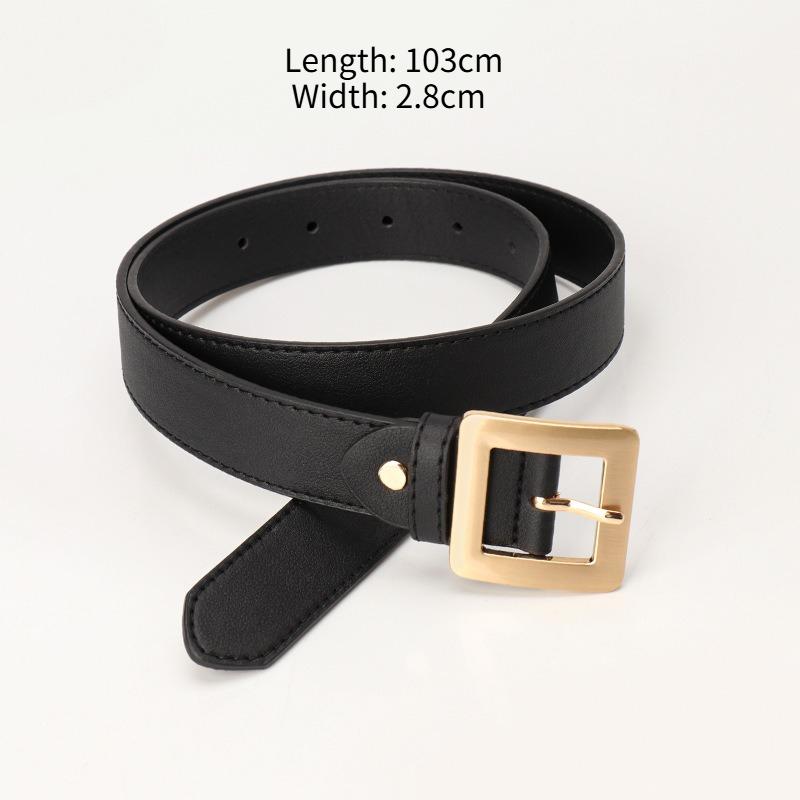 New Versatile Simple Premium Ladies Belt Square Buckle Fashion Decoration Jeans Belt Belt Ladies