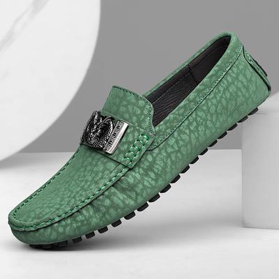 Herren Freizeitschuhe zum Hineinschlüpfen Atmungsaktive Fahr-Loafer Echtes Rindsleder Obermaterial mit Flexibler Sohle für Pendeln & Tägliches Gehen