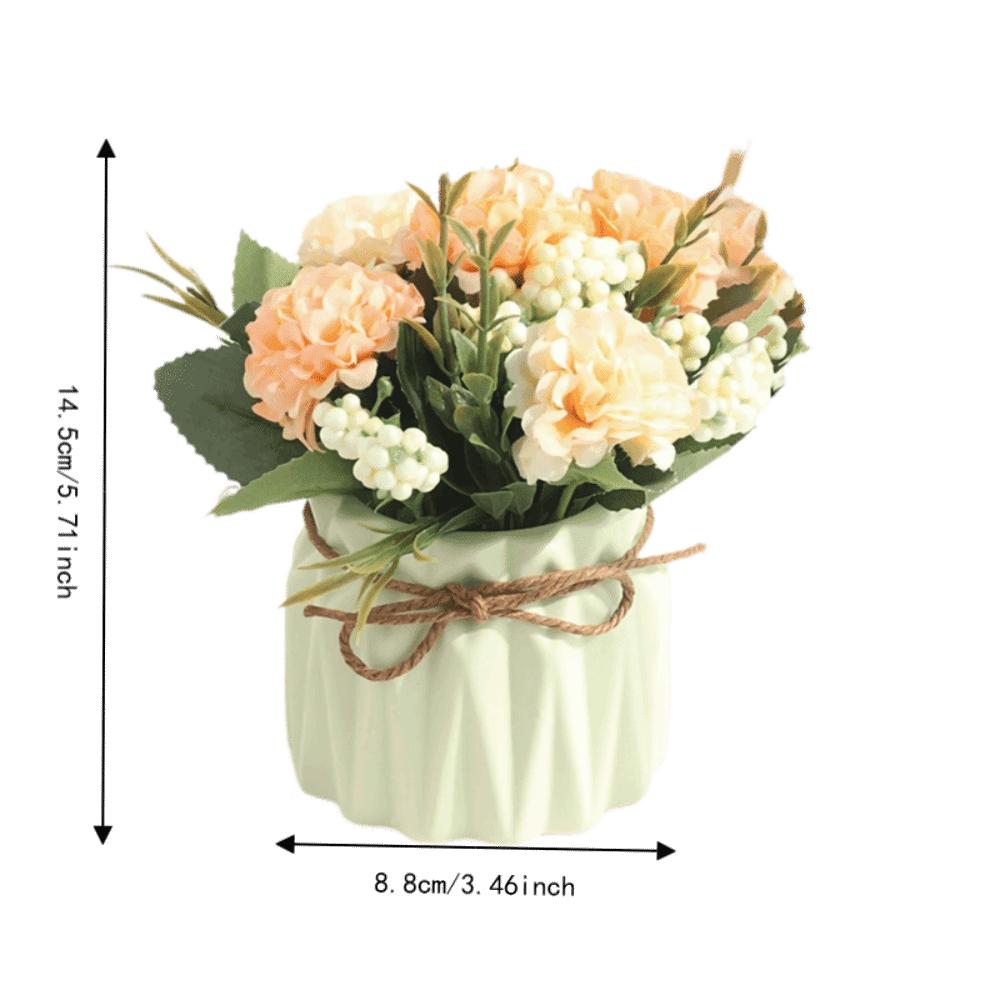 Silk Flower Hydrangea Styled Potted Desktop Decor  Entryway Cabinet Desktop Layout Decor