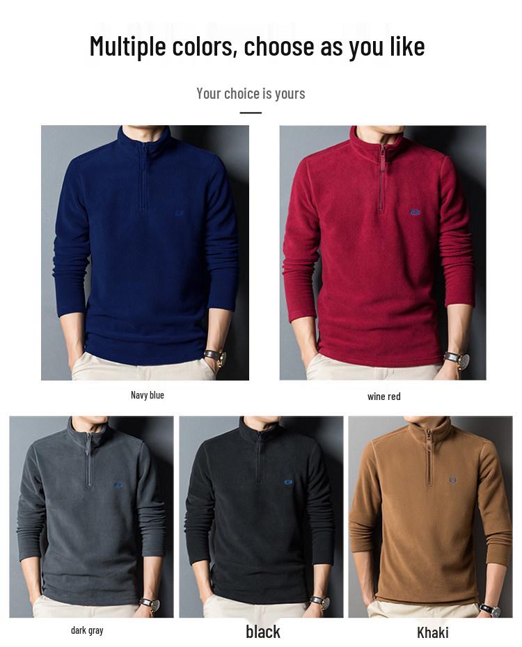 Men's Autumn/Winter Woodpecker Polartec Half-High Collar Zipper Fleece Hoodie