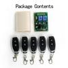 Opener Transmitter+Receiver 2 Keys Learning code(1527) Gate DC 12V 2CH 433MHz Relay Wireless Remote Control Switch
