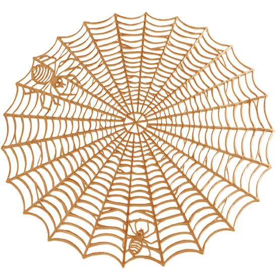 Placemat Spider Web Shape Table Mat Easy To Clean Heat Resistant Table Placemat for Home Halloween Decor
