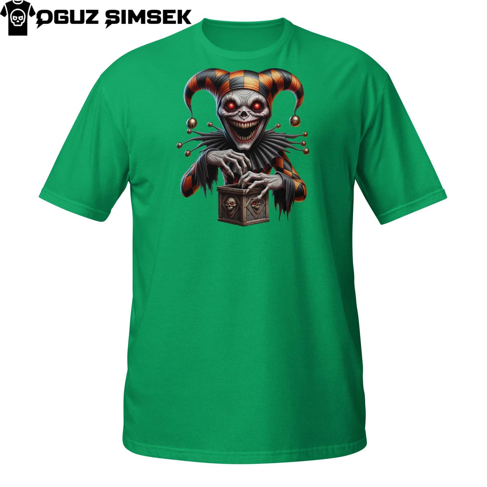 Evil Jester T-Shirt Mens Womens Tees Top | Creepy Jack-in-the-Box Clown | Horror Circus Tee 4XL
