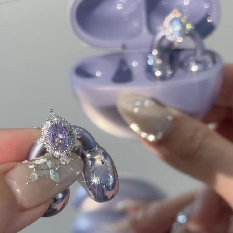 Schimmernde Abnehmbare Ohrclip-Dekorationen Für Offene Kopfhörer Drehbar Imitation Strasssteine Schmuck DIY Upgrade-Kit