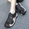 Herren Wander-Sandalen Outdoor Schwarz Braun Netz Weite Handfläche Athletisch Geschlossene Zehen Sport-Sandalen Strandschuhe Große Größe