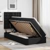 Storage Bed with Mattress Black 90 X 190 Cm Faux Leather