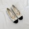 5 Cm Higher Rhinestone Color Matching Light Mouth Single Shoes Women's 2025 New Xiaoxiangfeng Word with Flat Mary Jane Shoes