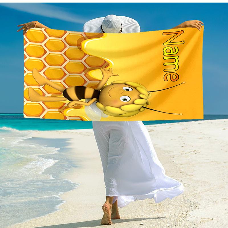 Personalized Customized Proof Beach Towel with Maya the Bee Pattern - Soft, Absorbent,quick-drying,perfect Swimming,camping&bathing