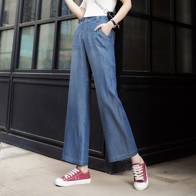 2026 Women s High-Waisted Tencel Denim Wide-Leg Cropped Pants - Slimming Summer Style 26