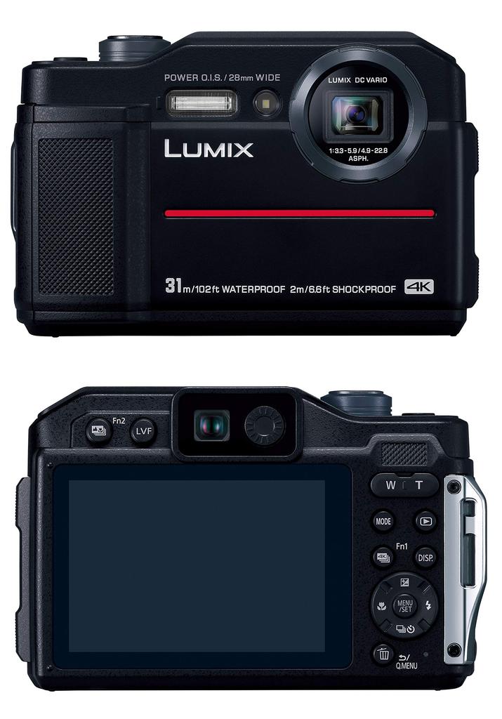 Panasonic Lumix FT7 Compact Digital 4K Video Camera, Waterproof, Compatible, Black, DC-FT7-K