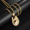 Collier Pendentif Tête de Cheval Bijoux Hip Hop