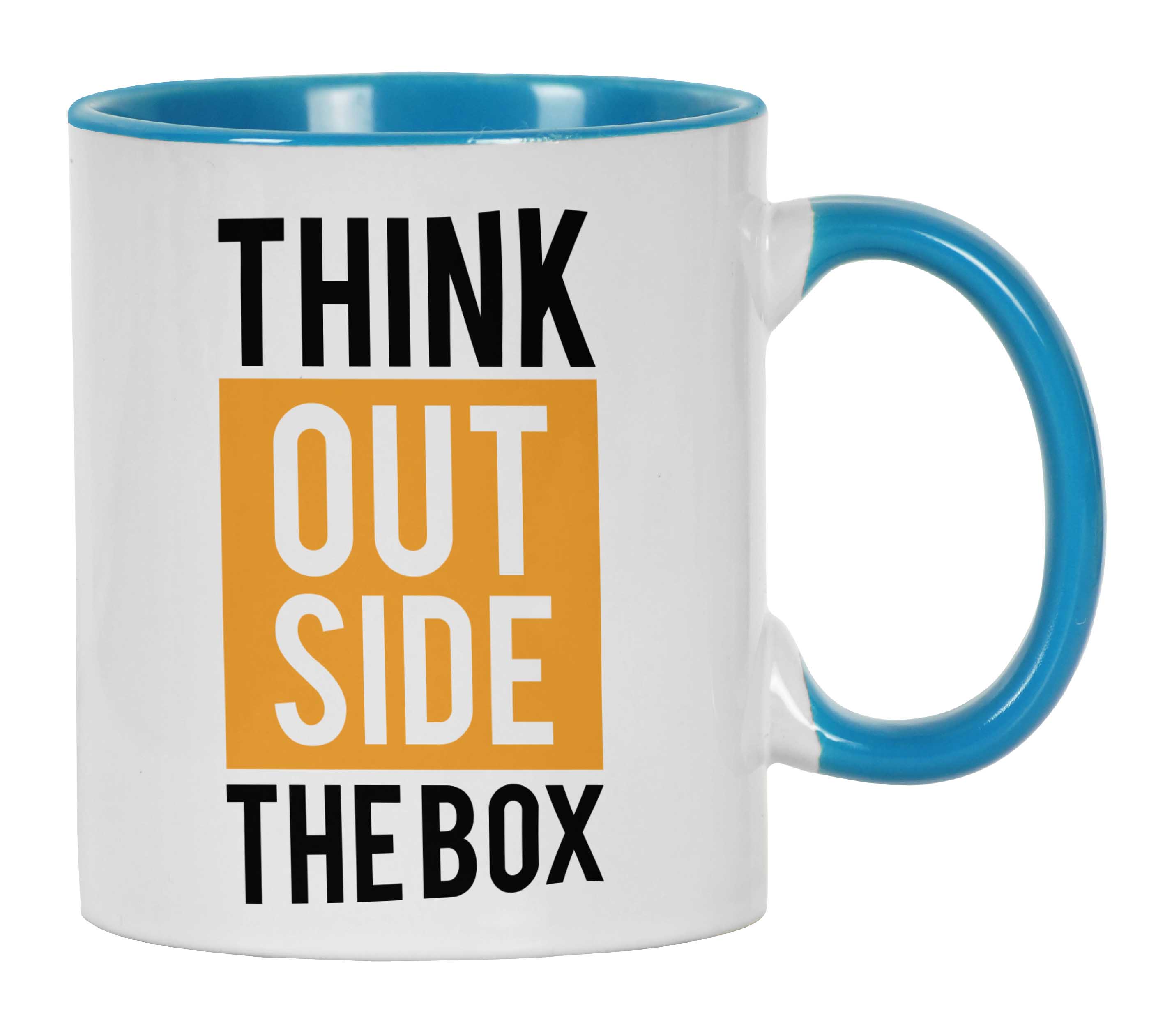 

Inkdotpot Think Outside The Box Inspirational Positive Quotes 11Oz Ceramic Coffee Mug 11oz небо синє кольору
