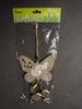 Wooden Butterfly Pendant with Ribbons - Brown