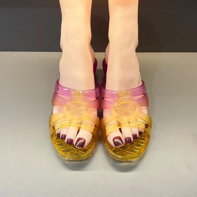 Pantofle Protiskluzové Dámské Pantofle a Dámské Sandály Korejský Styl Obuv Ležérní H Sandál Nová Móda Normální Letní Výprodej Pvc