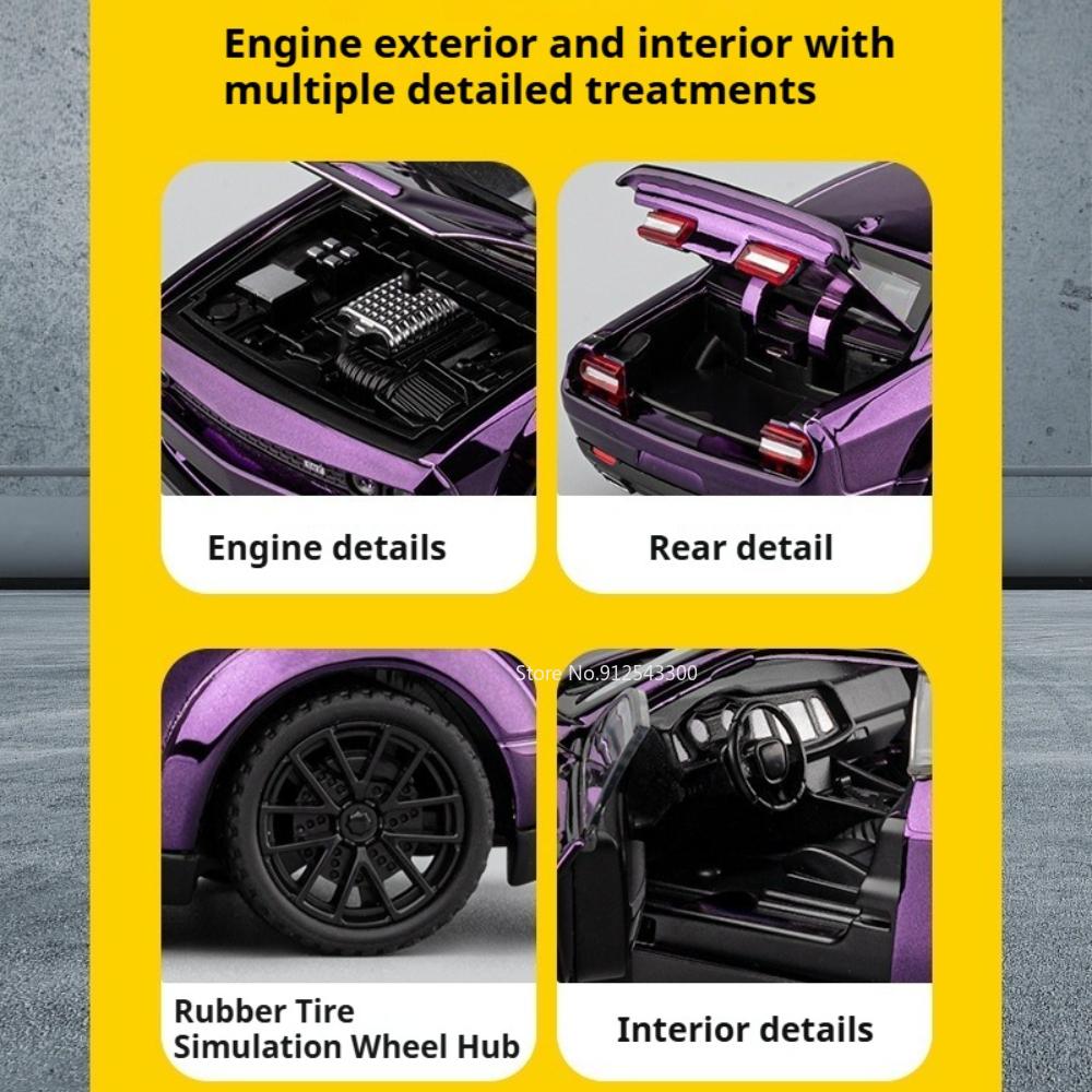 1:32 Scale Hellcat Charger Sports Car Model Toy Shock Absorption Music Light Supercar Models Alloy Diecast Toys Collectible Item