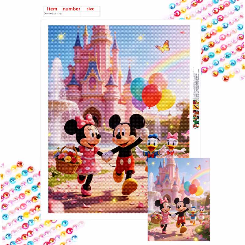 Disney Diamond Painting Kit Magical Castle Wall Decor Handmade Art Gift Round 20x30cm