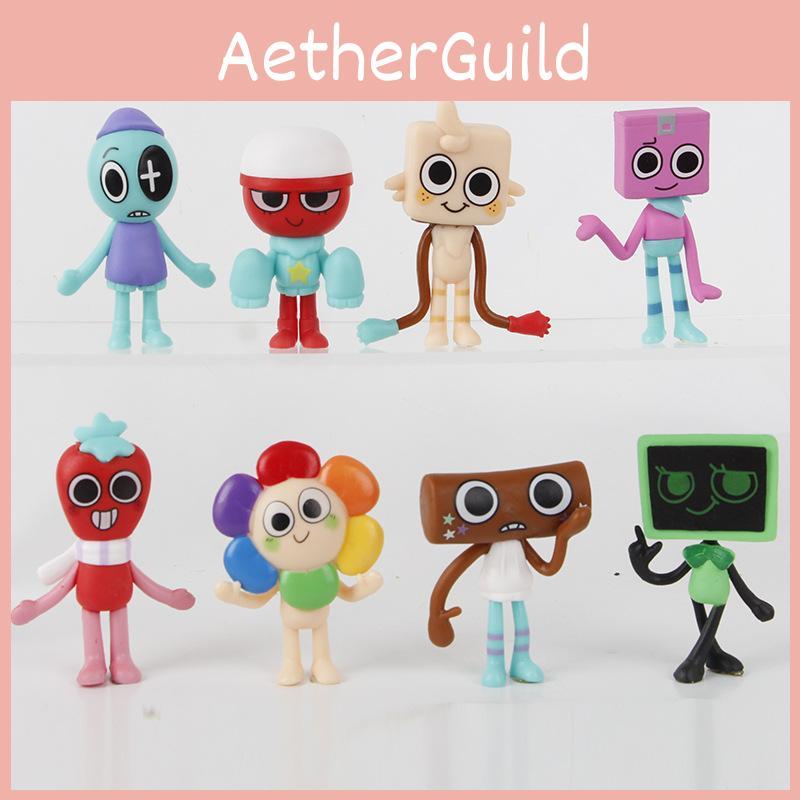 Adorable Dandy World Rhythm Box Blind Box Figures Set Of 8 Pvc Character Models