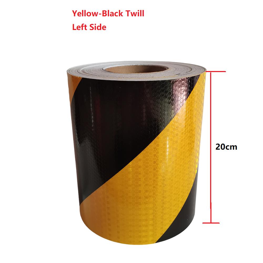 20cm*3M Waterproof Reflective Tape Yellow-Black Left Or Right Adhesive High Visibility Caution Warning Safety Reflectors Sticker