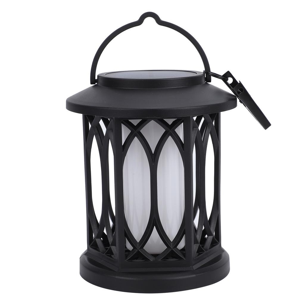 2 Pack Solar Hanging Lights, Outdoor Solar Lantern with Flickering Flame Effect, Monocrystalline Solar Panel, IP65