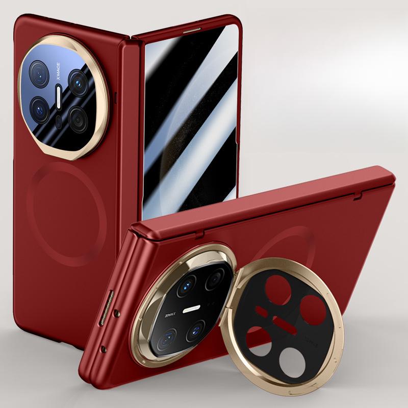 This Matte Folding Magnetic Lens Holder Hinge Anti-drop Simple Case Is Suitable for Huawei MateX6 Phone Case and Film