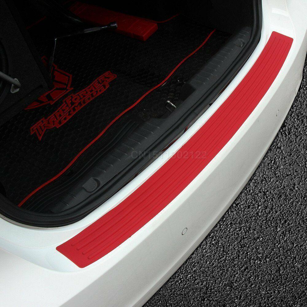 Car Rear Trunk Guard Plate Bumper Sill/Protector Plate Rubber Cover Guard Trim PAD Red