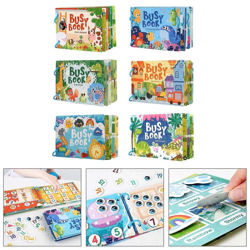 Children's Early Learning Puzzle Book With Reusable Jelly Sticker Develops Motor Skills and Cognitive Abilities