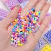 300pcs 4mm Acrylic Short Tube Beads Solid Color Seed Beads Accessories For DIY Jewelry Making