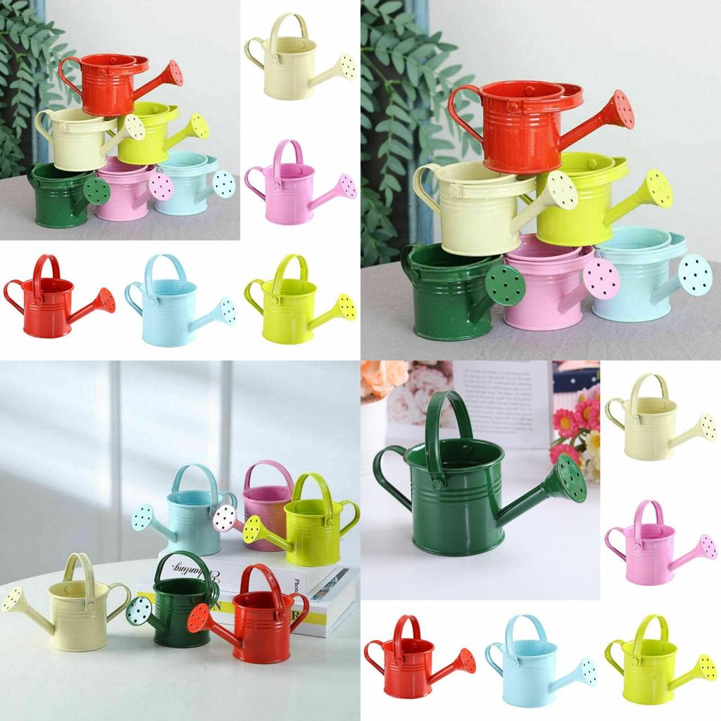 Lebhaft Rosa Mini Blumenkessel Wasserspritzende Metallkanne Für Gartendekoration