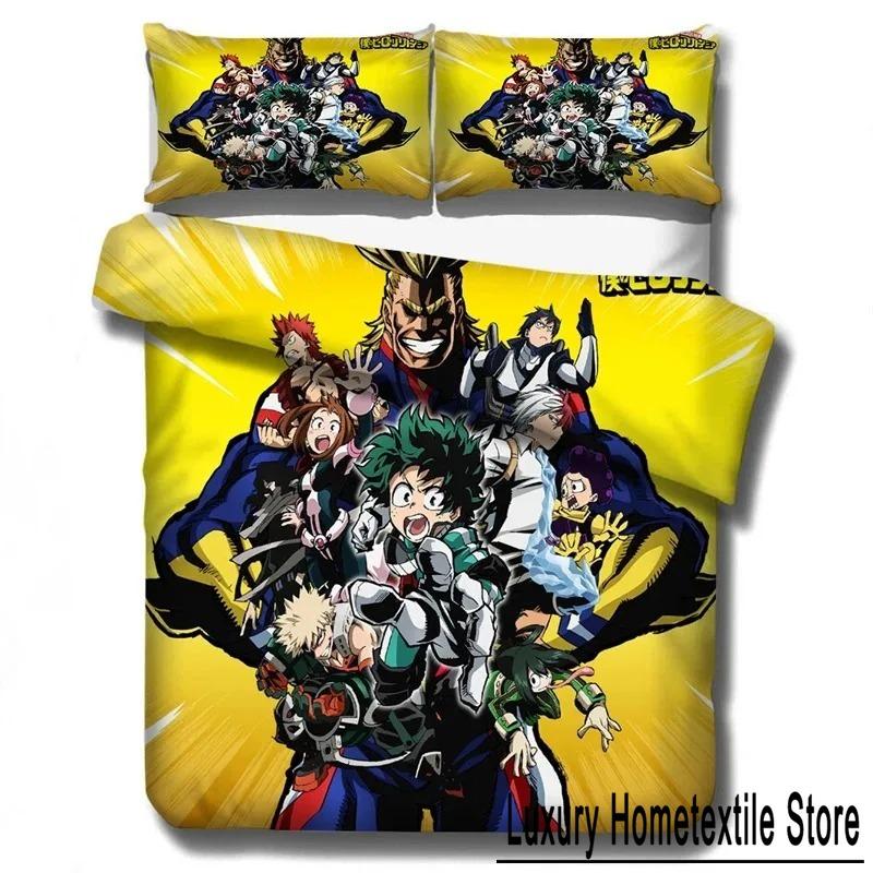 New My Hero Academia Bedding Set Duvet Covers Pillowcases Cartoon Anime Comforter Bedding Sets Bedclothes Bed Linen (NO Sheet)