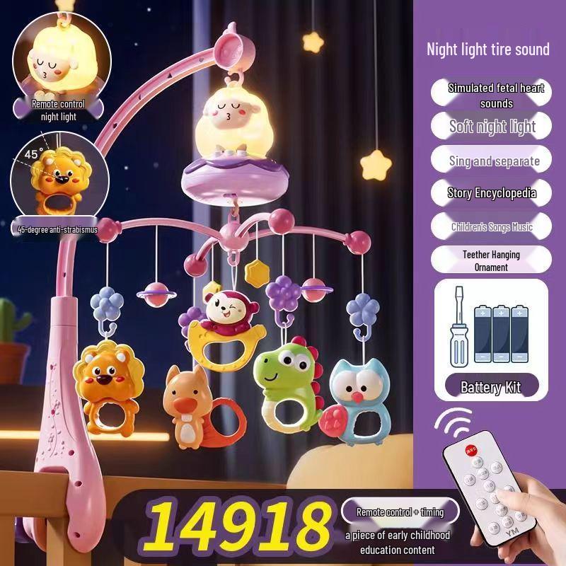Remote-Control Crib Mobile with Rotating Hanging Toys for Newborns (0-6 Months)