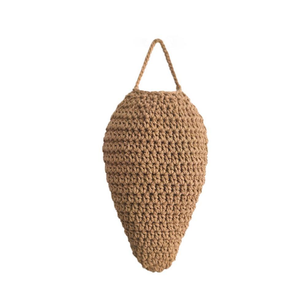 

New Outdoor Hanging Large Crochet Wasp Traps Cotton Portable Hornets Faux Wasp Nest Decoy Decoration for Patio and Eaves Outdoor коричневий