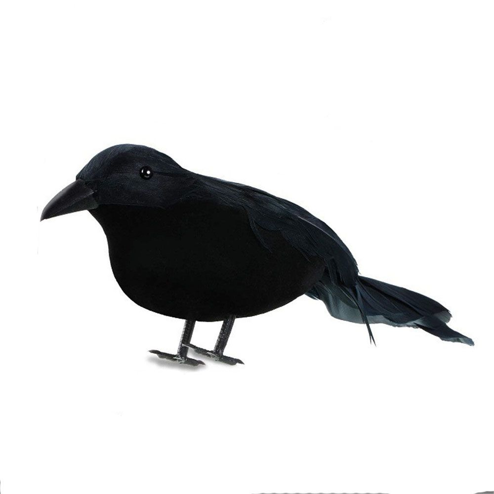 Horror Props Flocking Party Fake Bird Animal Scary Simulation Black Crow Model