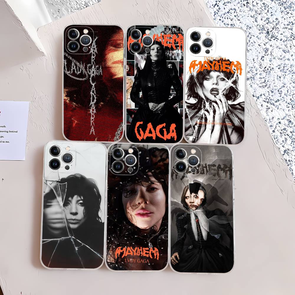 Lady Gaga Ablums For IPhone 11 12 13 14 15 16 17 Pro Max Plus Air Transparent Clear Shockproof Case
