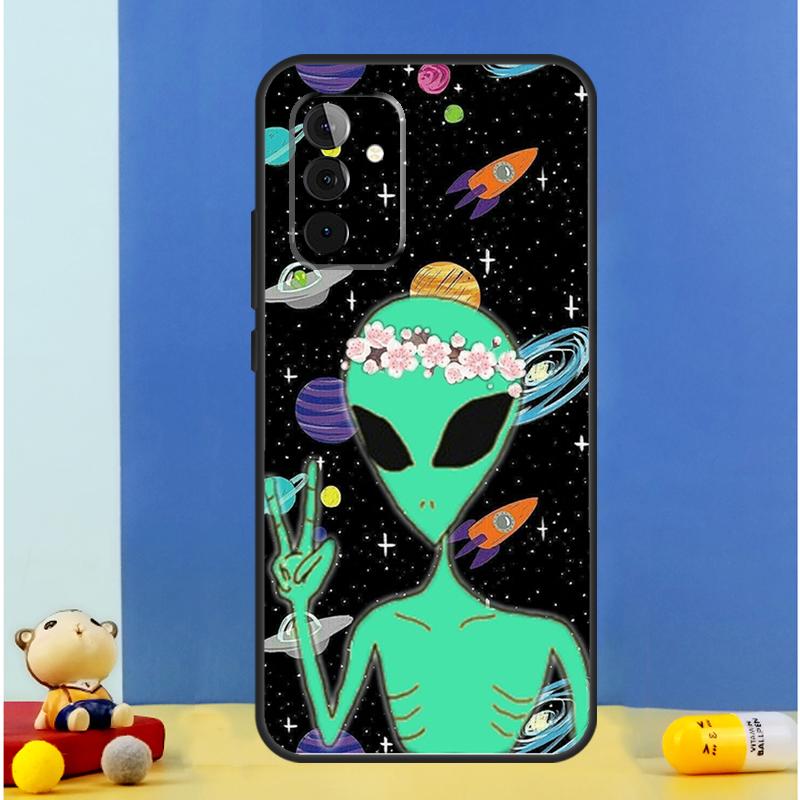Aesthetics Cartoon Alien Space Case For Samsung Galaxy A16 A36 A56 A06 A54 A34 A14 A13 A53 A12 A22 A32 A52 A35 A17 A15 A55