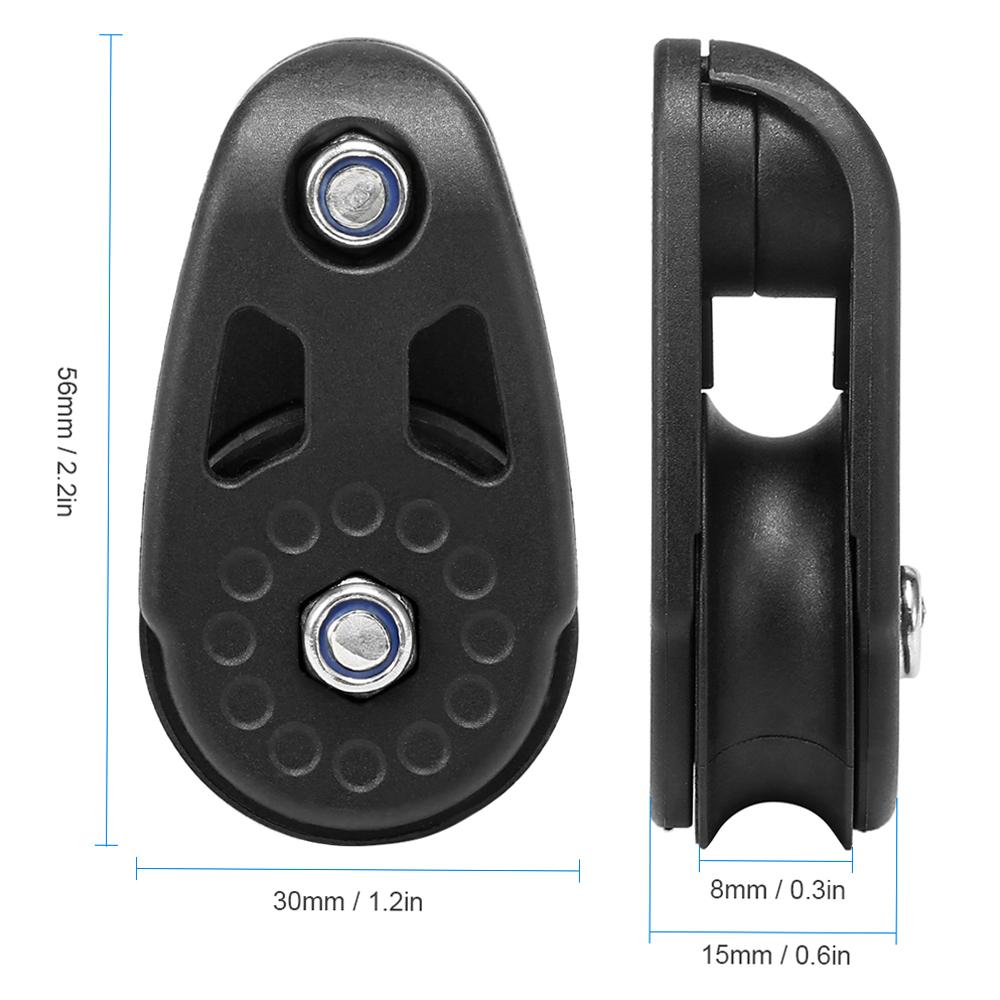 

2 PCS Kayak Slide Rail Anchor Trolley Kit Pulley Blocks for Kayak Canoe Boat чёрный