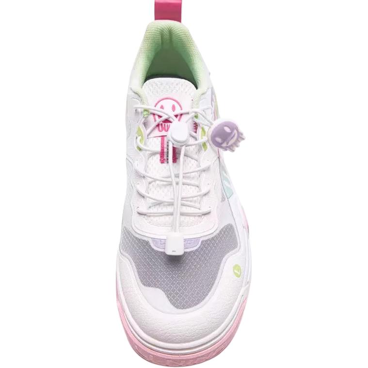 Li Ning Kids Fashion Trend Series Comfortable Versatile Non-Slip Wear-Resistant Low-Top Kids Skate Shoes Men skate shoes White YKCV056-2