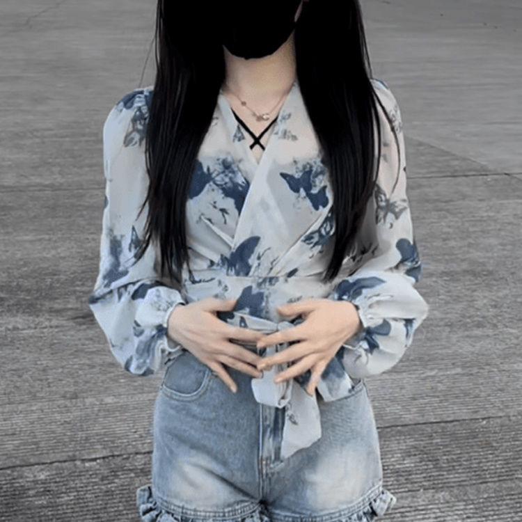 

Элегантный кардиган с V-образным вырезом и длинными рукавами с принтом в виде чернильных разводов - Топ, который должен быть у каждой светской львицы этой весной M (95-105)