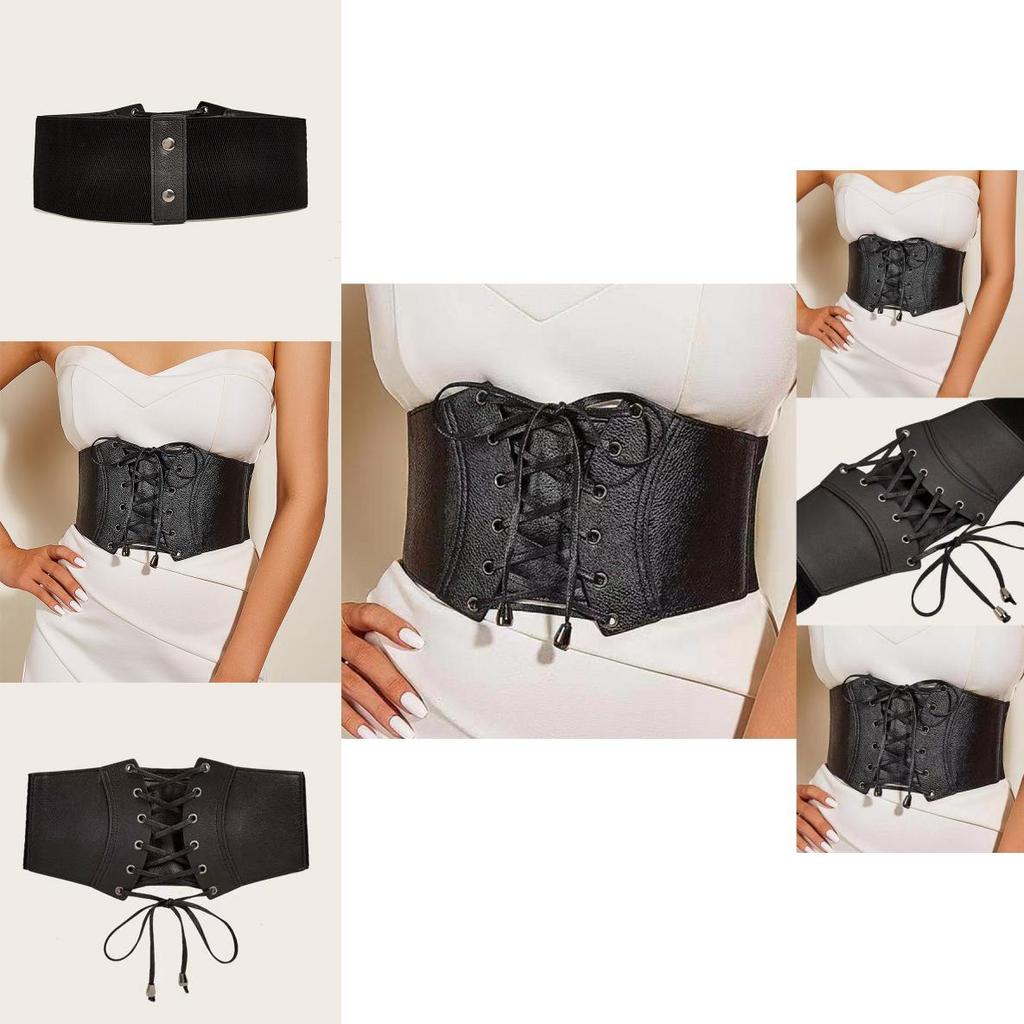 Vintage British Style Wide Leather Belt With Button Closure For Womens Fashion Accessories